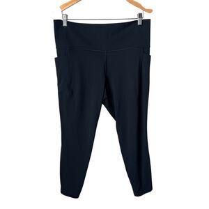 Athleta Salutation Stash 7/8 Leggings XL Deep Teal High Rise Yoga Pants Pockets